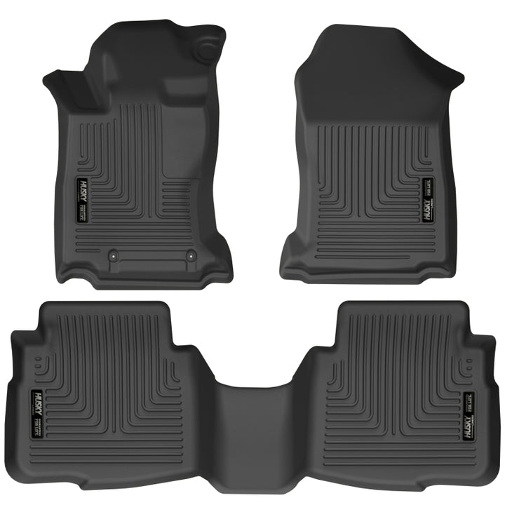 Husky Liners 2020 Subaru Legacy/Outback WeatherBeater Black Front & 2nd Seat Floor Liners - Bull Strap