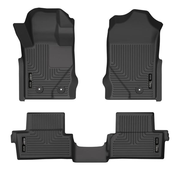 Husky Liners 2021 Ford Bronco 2 Door Weatherbeater Front & 2nd Seat Floor Liners - Black - Bull Strap