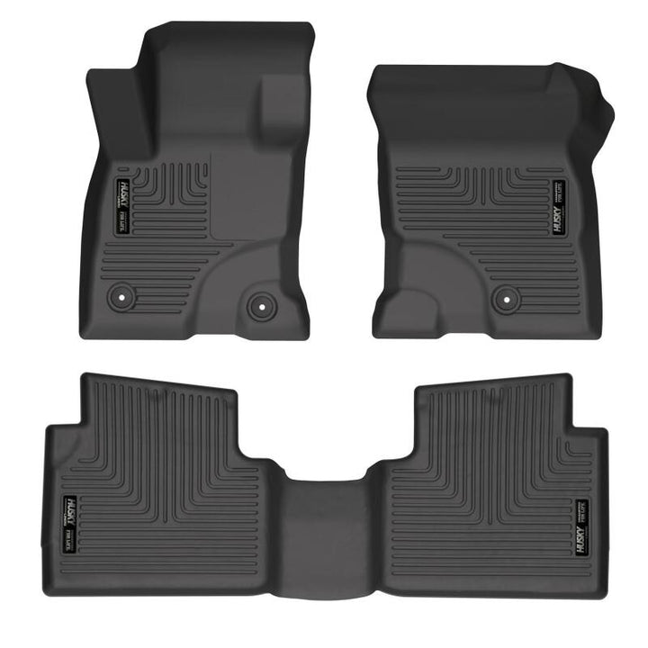 Husky Liners 2022 Ford Escape Hybrid Black Front & 2nd Seat Floor Liners - Bull Strap