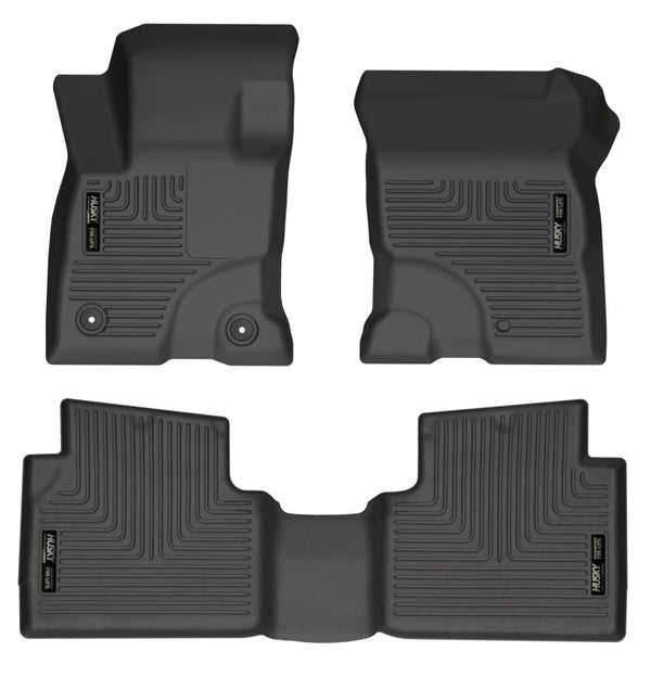 Husky Liners 2022 Ford Maverick(No Fit Hybrid) Weatherbeater Front & 2nd Seat Floor Liners - Black - Bull Strap