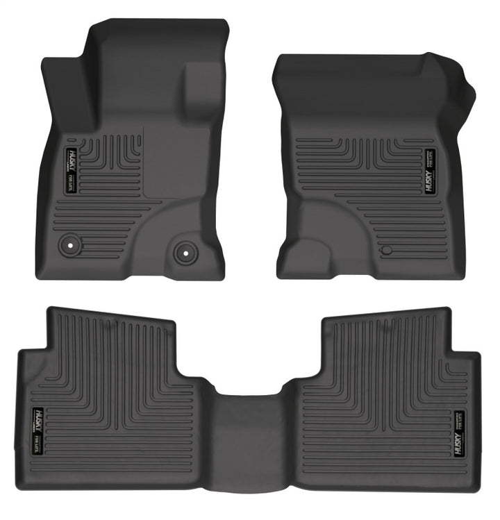 Husky Liners 2022 Ford Maverick(No Fit Hybrid) Weatherbeater Front & 2nd Seat Floor Liners - Black - Bull Strap