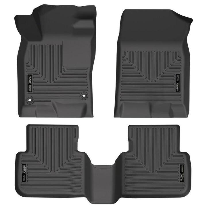 Husky Liners 2022 Honda Civic WeatherBeater Front & 2nd Seat Floor Liners (Black) - Bull Strap
