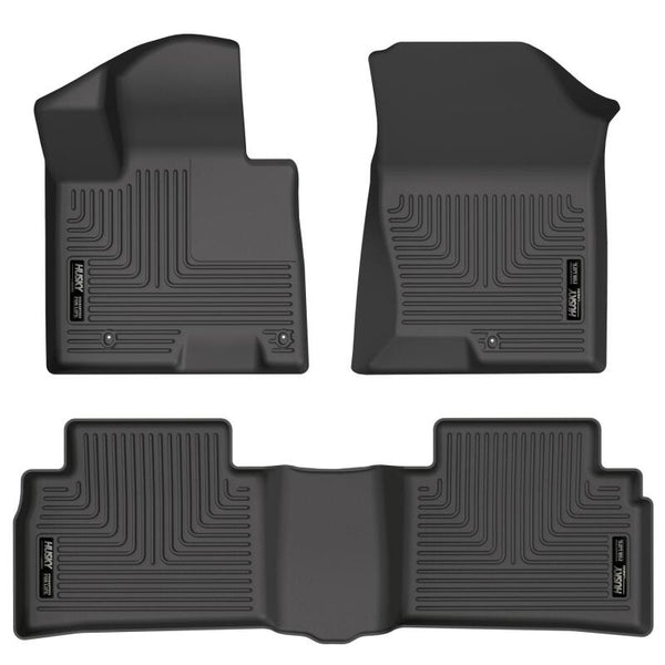Husky Liners 2022 Hyundai Tucson Excl. Hybrid Weatherbeater Black Front & 2nd Seat Floor Liners - Bull Strap
