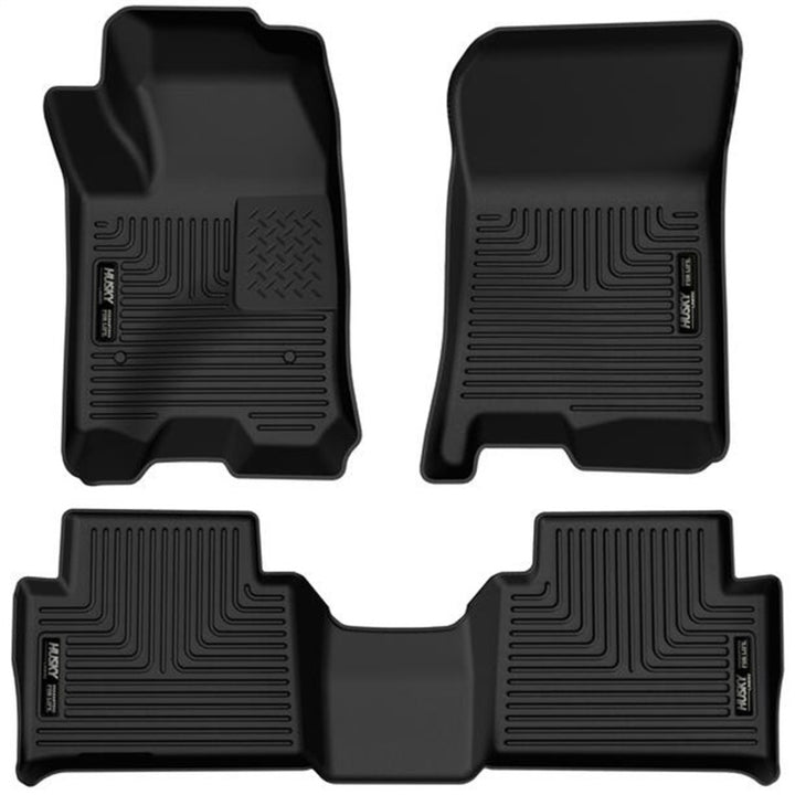 Husky Liners 2023 Chevrolet Colorado/GMC Canyon WeatherBeater Front & 2nd Seat Floor Liners - Black - Bull Strap