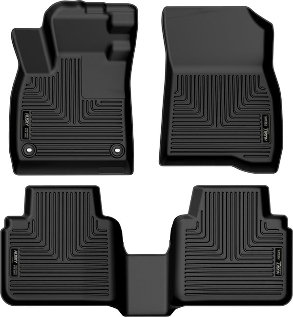 Husky Liners 2023 Honda Accord Weatherbeater Black Front & 2nd Seat Floor Liners - Bull Strap