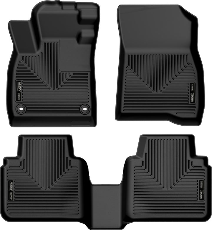Husky Liners 2023 Honda Accord Weatherbeater Black Front & 2nd Seat Floor Liners - Bull Strap
