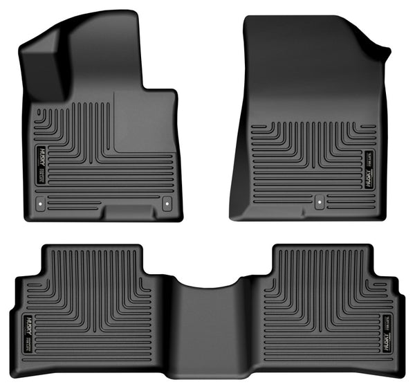 Husky Liners 2023 Kia Sportage WeatherBeater Front & 2nd Seat Floor Liners - Black - Bull Strap