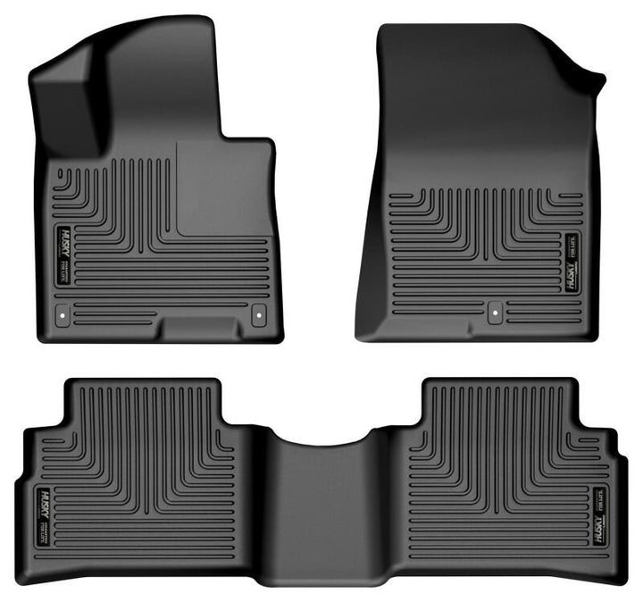 Husky Liners 2023 Kia Sportage WeatherBeater Front & 2nd Seat Floor Liners - Black - Bull Strap
