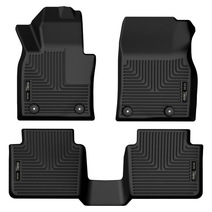 Husky Liners 2023 Mazda CX-50 Weatherbeater Front & 2nd Seat Floor Liners - Black - Bull Strap