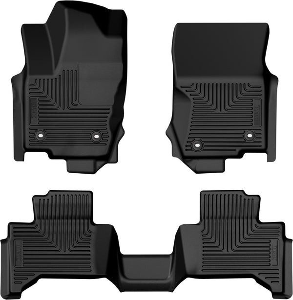 Husky Liners 2024 Lexus GX550 Weatherbeater Combo Black Floor Liners - Bull Strap