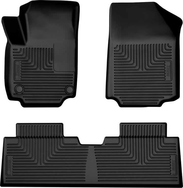 Husky Liners 2025 GMC Terrain/Chevrolet Equinox Weatherbeater Front & Rear Floor Liners - Black - Bull Strap