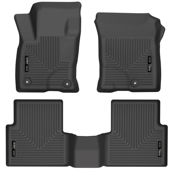 Husky Liners 21-22 Ford Bronco Sport WeatherBeater Front & 2nd Seat Floor Liners (Black) - Bull Strap