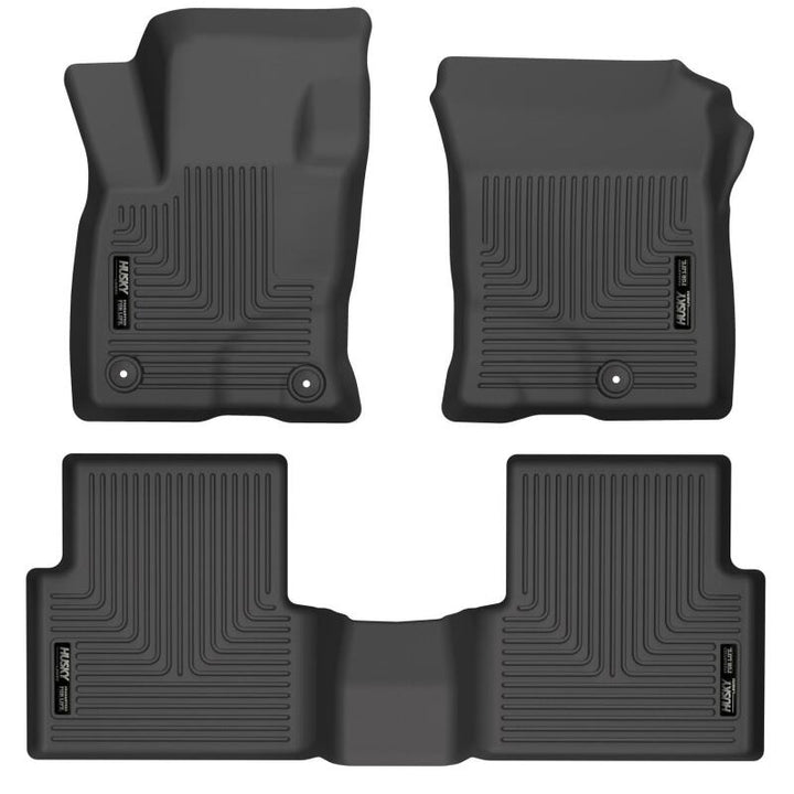 Husky Liners 21-22 Ford Bronco Sport WeatherBeater Front & 2nd Seat Floor Liners (Black) - Bull Strap