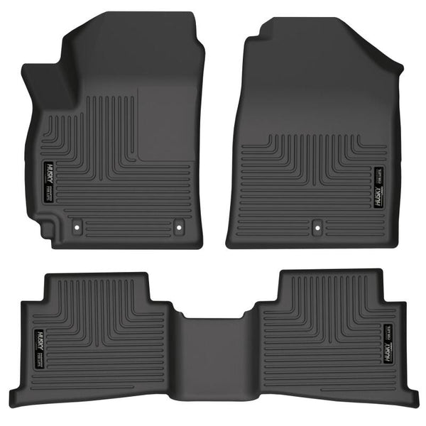 Husky Liners 21-22 Kia Seltos WeatherBeater Front & 2nd Seat Floor Liners - Black - Bull Strap
