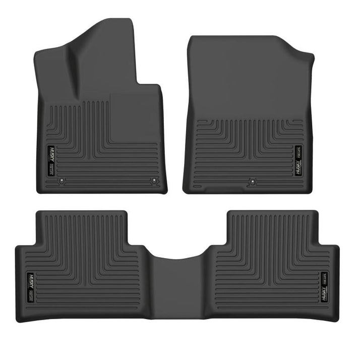 Husky Liners 21-22 Kia Sorento WeatherBeater Front & 2nd Seat Floor Liners - Black - Bull Strap