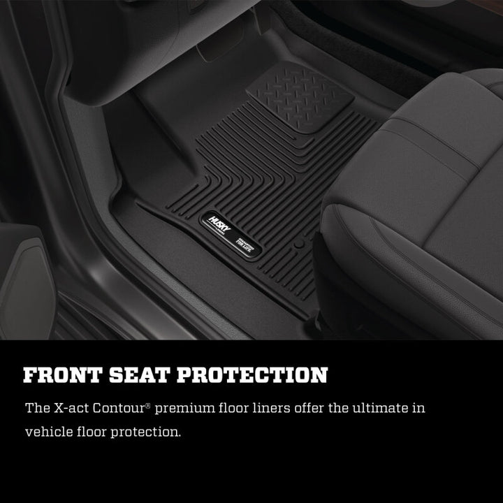 Husky Liners 21-23 Chevrolet Suburban X-Act Contour 2nd Rear Black Floor Liners - Bull Strap