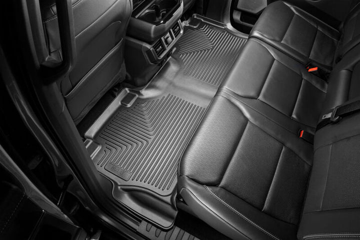 Husky Liners 21-23 Ford F-150 CC SC X-Act Contour Front & Second Row Seat Floor Liners - Black - Bull Strap