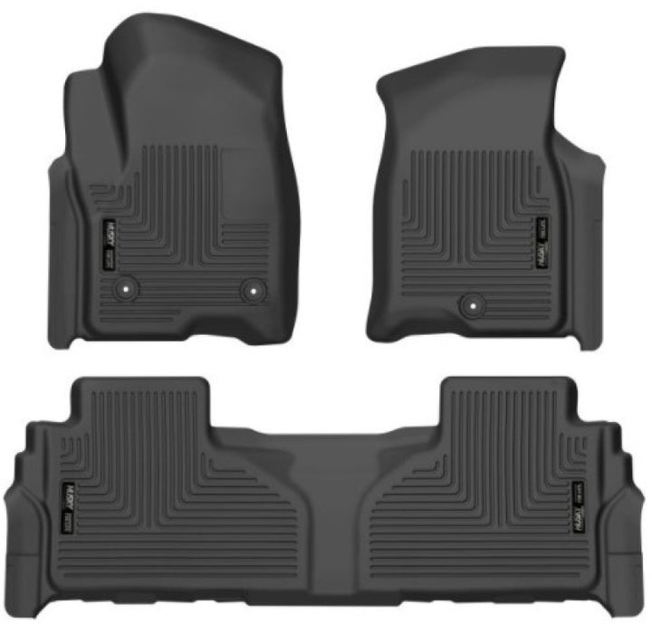 Husky Liners 21-23 Suburban/Tahoe/Yukon/Yukon XL Weatherbeater Front & 2nd Seat Floor Liners - Black - Bull Strap
