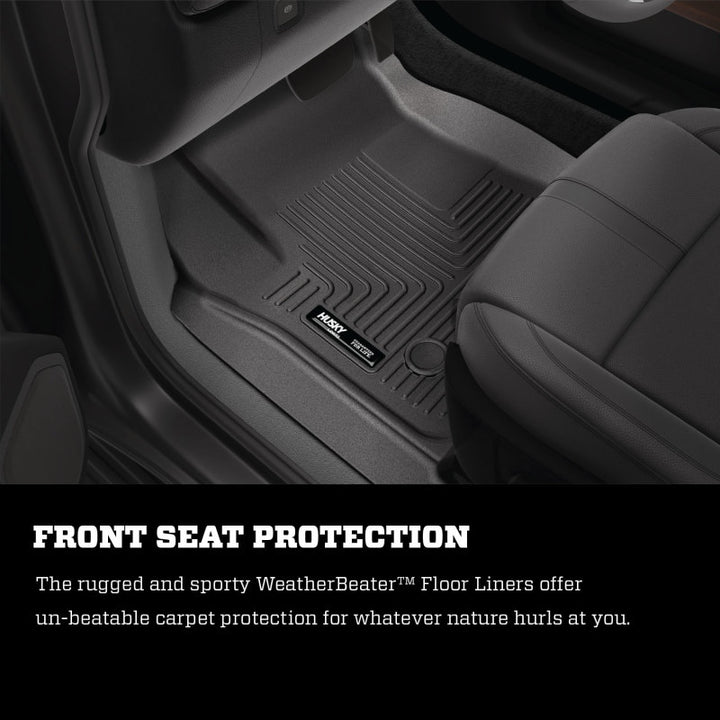 Husky Liners 22-23 Ford Transit WeatherBeater Black Floor Liners - Bull Strap