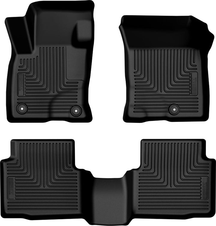 Husky Liners 24-25 Ford Escape Weatherbeater Front & 2nd Seat Floorliner (3pc Set) - Blk - Bull Strap