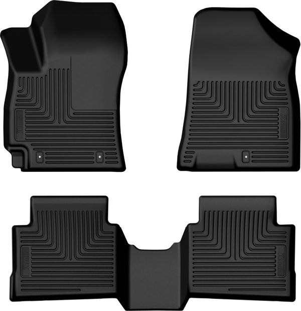 Husky Liners 24-25 Hyundai Kona Weatherbeater Front & 2nd Seat Floorliner (3pc Set) - Blk - Bull Strap