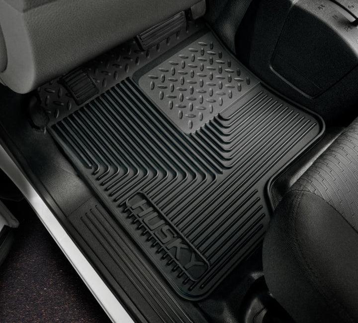 Husky Liners 80-12 Ford F-150/00-05 Ford Excursion Heavy Duty Black 2nd Row Floor Mats - Bull Strap