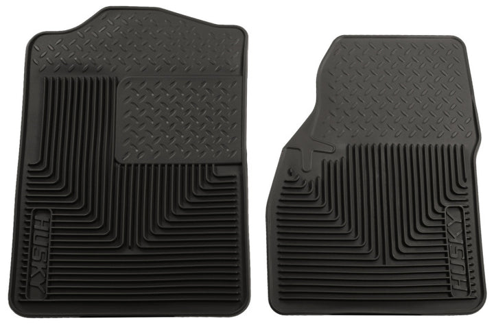 Husky Liners 94-01 Dodge Ram 1500/2500/3500/80-96 Ford Bronco Heavy Duty Black Front Floor Mats - Bull Strap