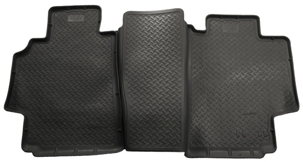 Husky Liners 98-01 Dodge Ram 1500/2500/3500 Quad Cab Classic Style 2nd Row Black Floor Liners - Bull Strap
