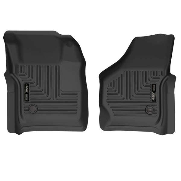 Husky Liners 99-07 Ford F-250 Super Duty Crew Cab X-act Contour Front Floor Liners (Black) - Bull Strap