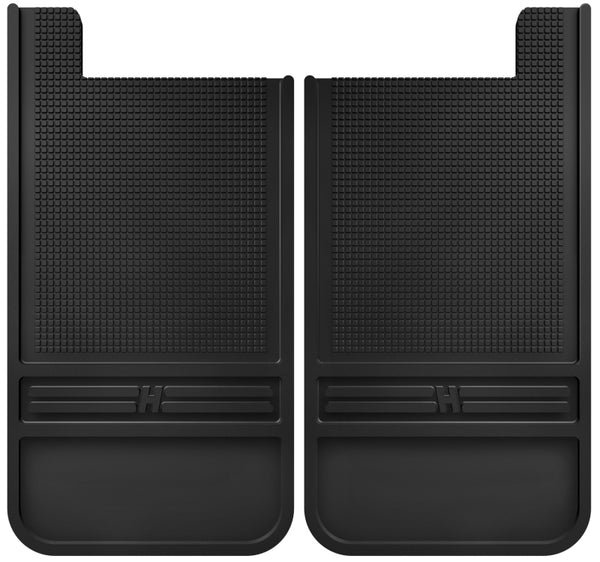 Husky Liners Universal 12in Wide Black Rubber Rear Mud Flaps w/o Weight - Bull Strap