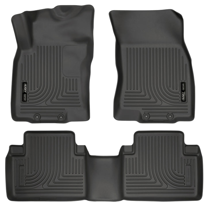 Husky Liners WeatherBeater 14 Nissan Rogue Front & Second Row Black Floor Liners - Bull Strap