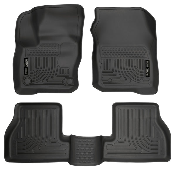 Husky Liners Weatherbeater 2016 Ford Focus RS Front & 2nd Seat Floor Liners - Black - Bull Strap