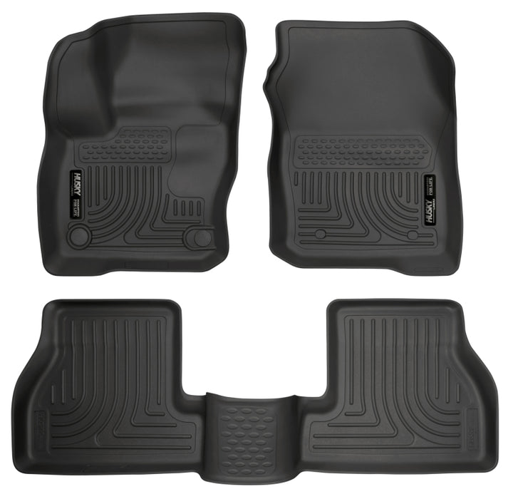 Husky Liners Weatherbeater 2016 Ford Focus RS Front & 2nd Seat Floor Liners - Black - Bull Strap