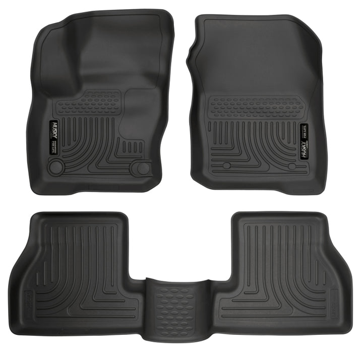 Husky Liners Weatherbeater 2016 Ford Focus RS Front & 2nd Seat Floor Liners - Black - Bull Strap