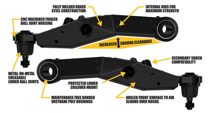 ICON 05-23 Toyota Tacoma Lower Control Arm Kit - Bull Strap