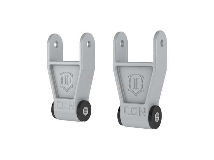 ICON 10-23 Ford F-Series Billet 1in Lowering Shackle Kit - Bull Strap