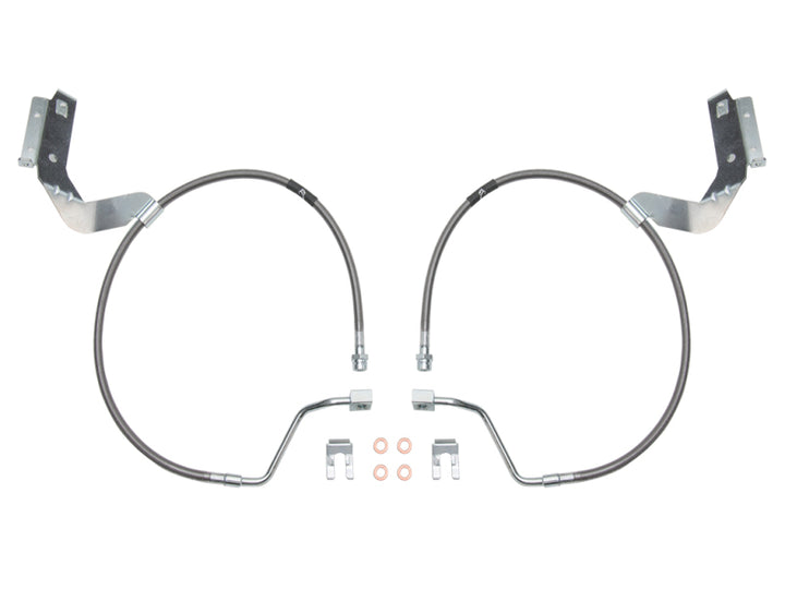 ICON 2017+ Ford F-250/F-350 Front 4.5 & 7in Extended SS Brake Line Kit - Bull Strap