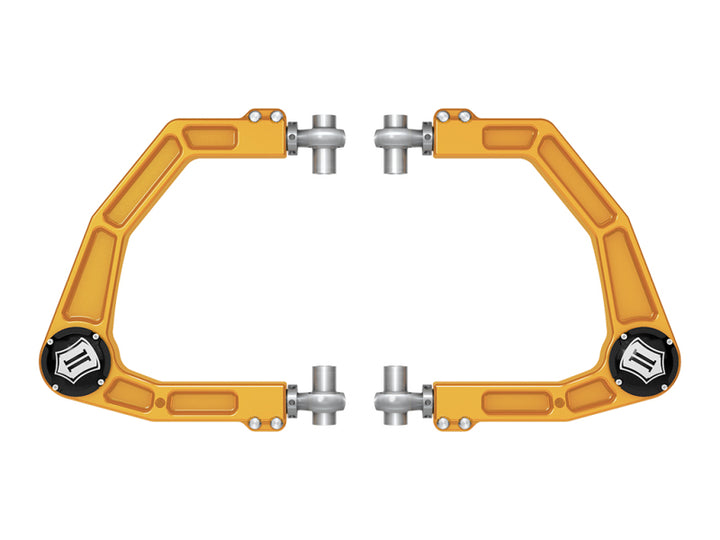 ICON 2024 Toyota Tacoma Billet Upper Control Arm w/ Delta Joint Pro - Gold Anodized - Bull Strap