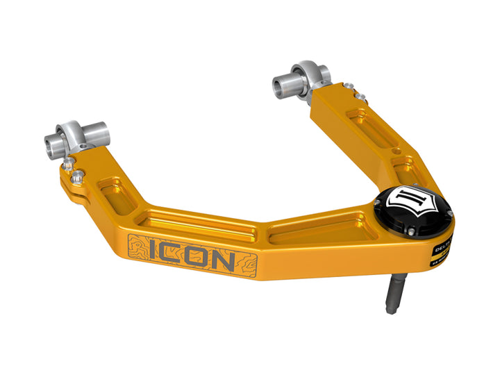 ICON 2024 Toyota Tacoma Billet Upper Control Arm w/ Delta Joint Pro - Gold Anodized - Bull Strap