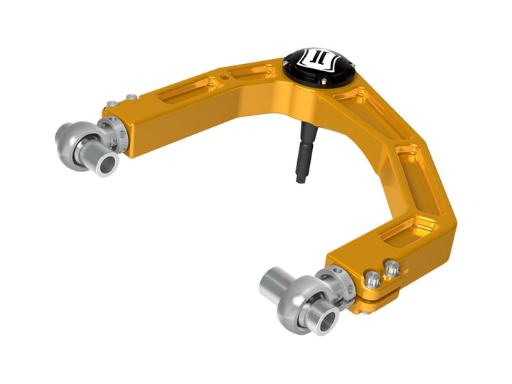 ICON 2024 Toyota Tacoma Billet Upper Control Arm w/ Delta Joint Pro - Gold Anodized - Bull Strap