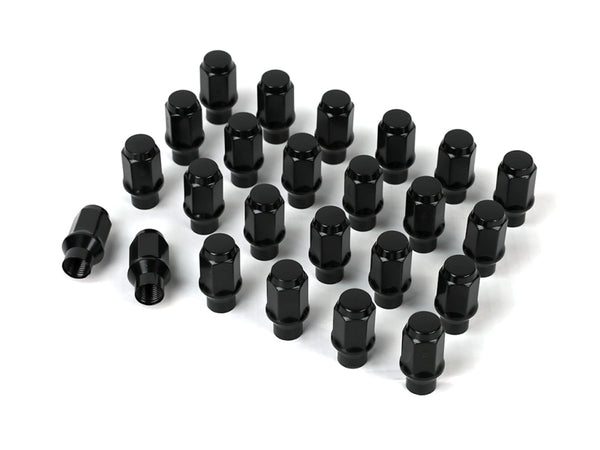 ICON Alloys Lug Nut Kit Black - 14x1.5 - 24 Lug Nuts w/ Custom Shank - Bull Strap