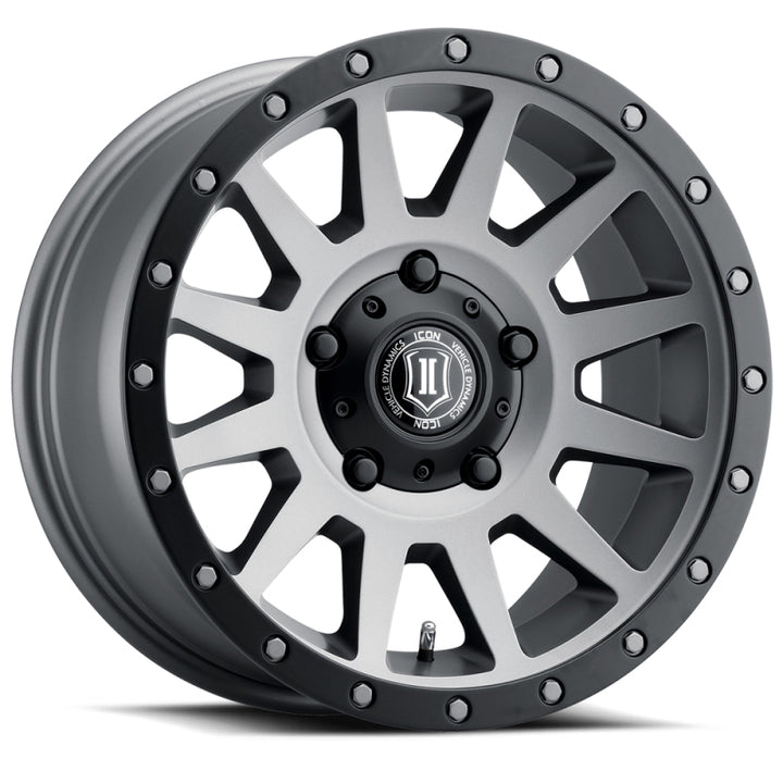 ICON Compression 17x8.5 5x150 25mm Offset 5.75in BS 110.1mm Bore Titanium Wheel - Bull Strap