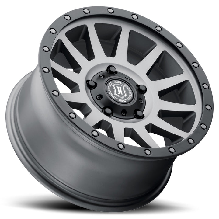 ICON Compression 17x8.5 5x150 25mm Offset 5.75in BS 110.1mm Bore Titanium Wheel - Bull Strap