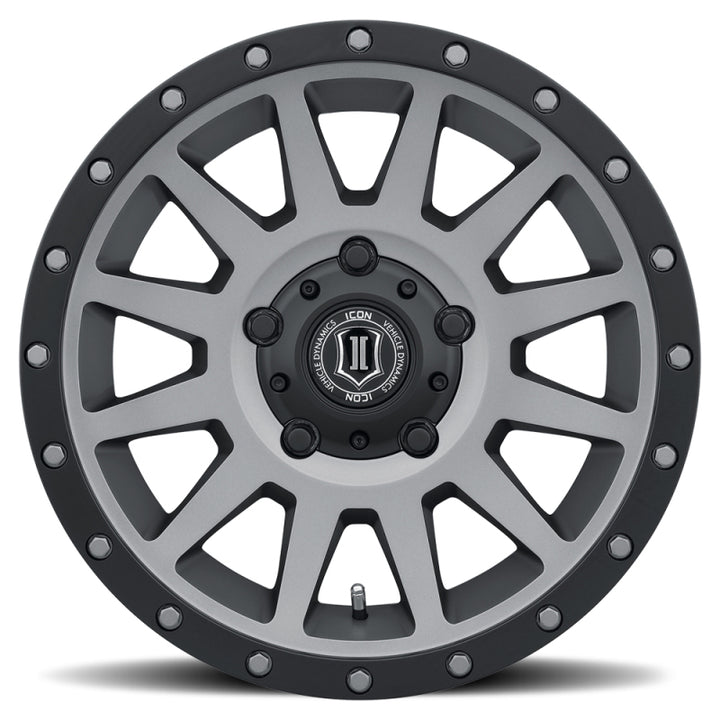 ICON Compression 17x8.5 5x150 25mm Offset 5.75in BS 110.1mm Bore Titanium Wheel - Bull Strap