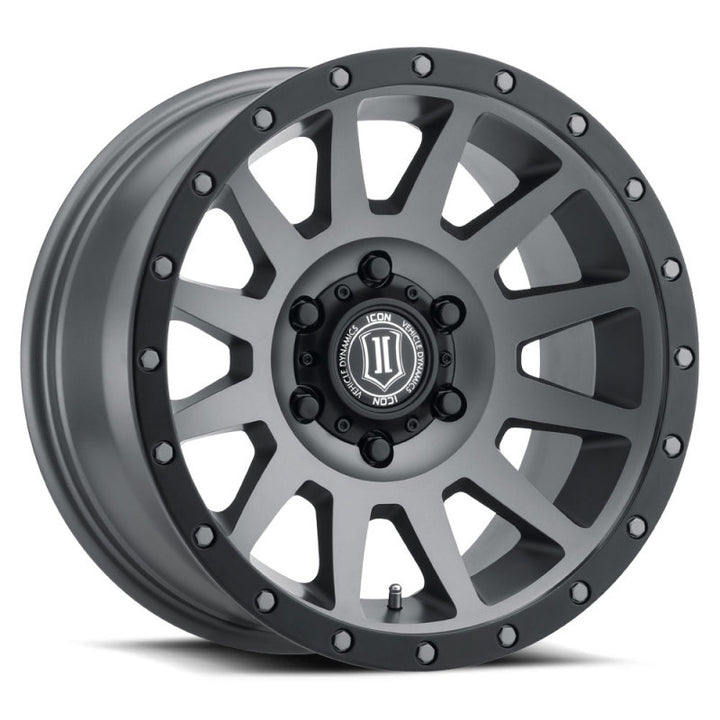 ICON Compression 17x8.5 6x5.5 25mm Offset 5.75in BS 95.1mm Bore Titanium Wheel - Bull Strap