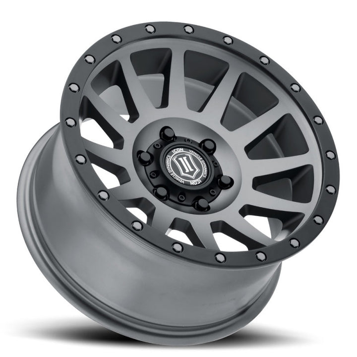 ICON Compression 17x8.5 6x5.5 25mm Offset 5.75in BS 95.1mm Bore Titanium Wheel - Bull Strap