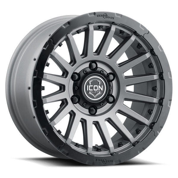 ICON Recon Pro 17x8.5 6x5.5 0mm Offset 4.75in BS 106.1mm Bore Charcoal Wheel - Bull Strap