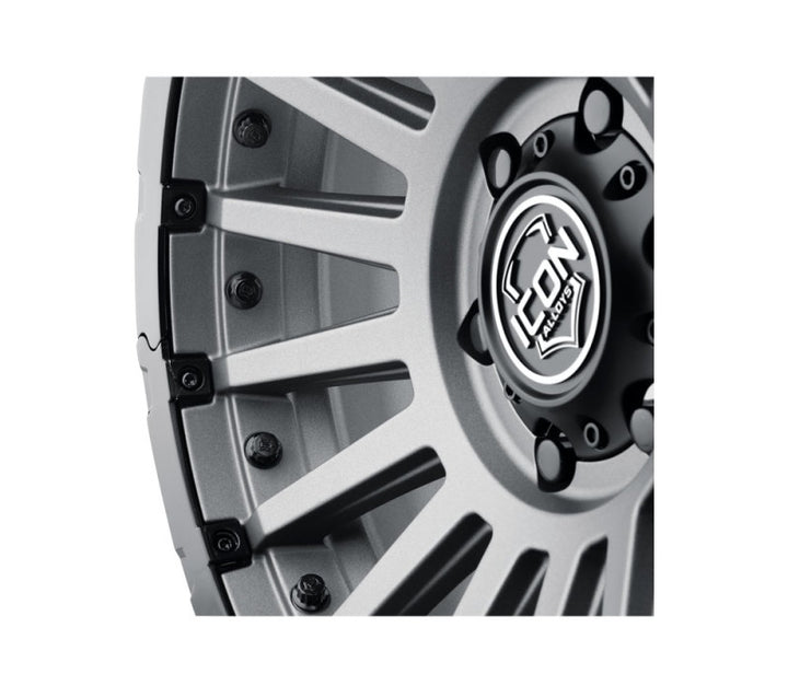 ICON Recon Pro 17x8.5 6x5.5 0mm Offset 4.75in BS 106.1mm Bore Charcoal Wheel - Bull Strap