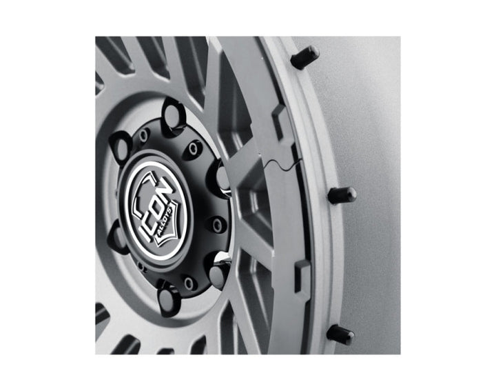ICON Recon Pro 17x8.5 6x5.5 0mm Offset 4.75in BS 106.1mm Bore Charcoal Wheel - Bull Strap
