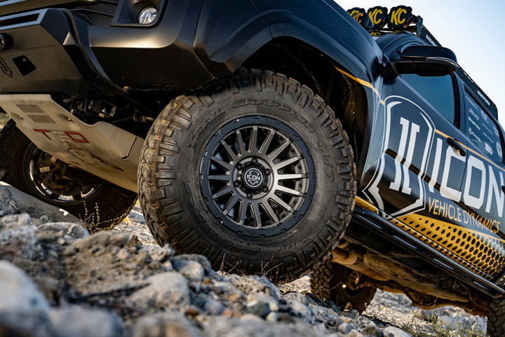 ICON Recon Pro 17x8.5 6x5.5 0mm Offset 4.75in BS 106.1mm Bore Charcoal Wheel - Bull Strap